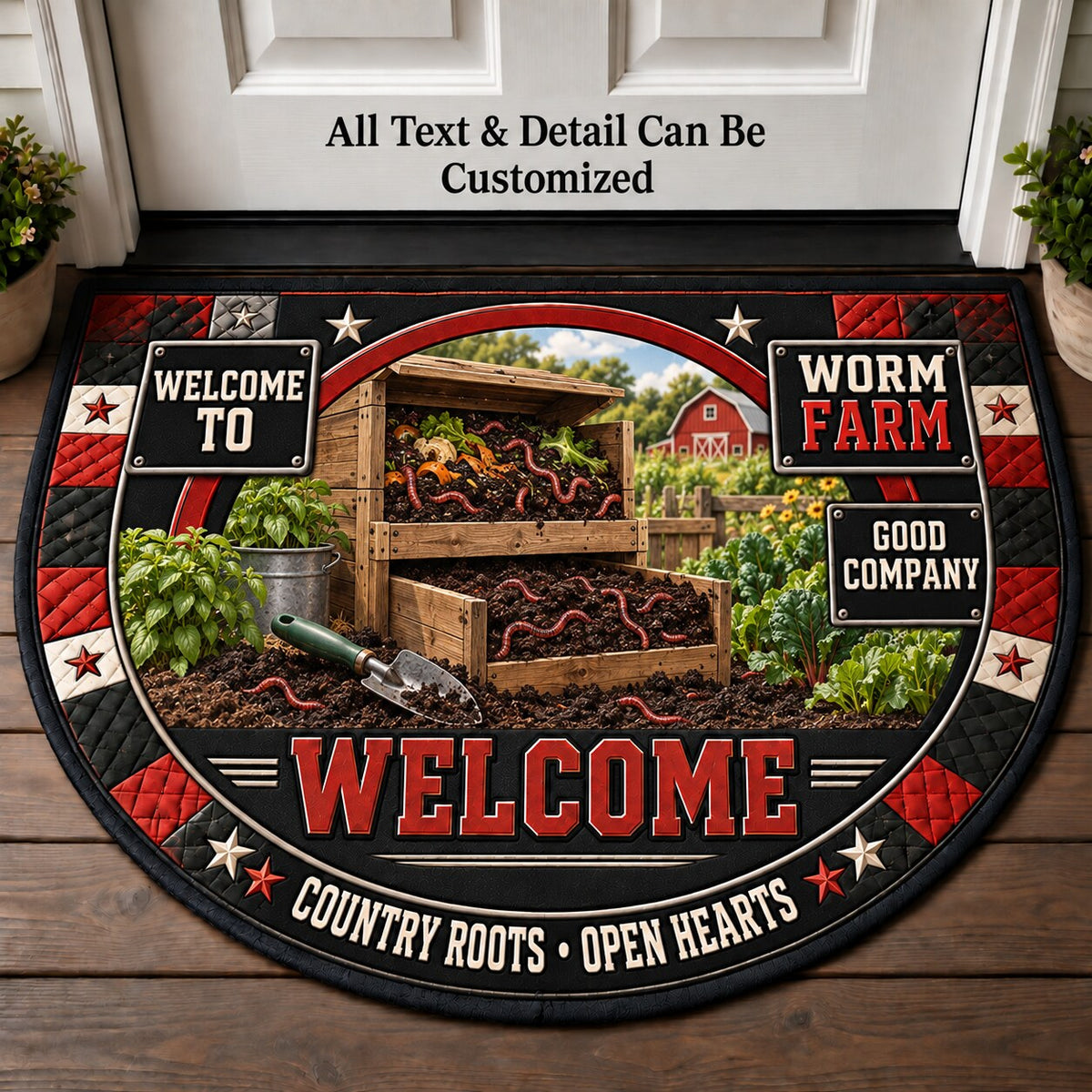 Worm Farm Personalized Half Round Mat | 5To9Vibe