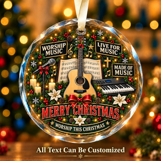 Worship Music Personalized Glass Ornament | 5To9Vibe