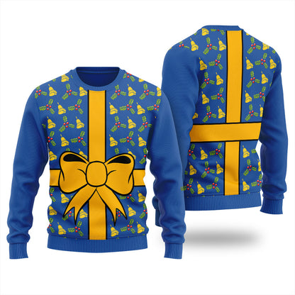 Wrapped Christmas Present Men's Funny Christmas Sweater