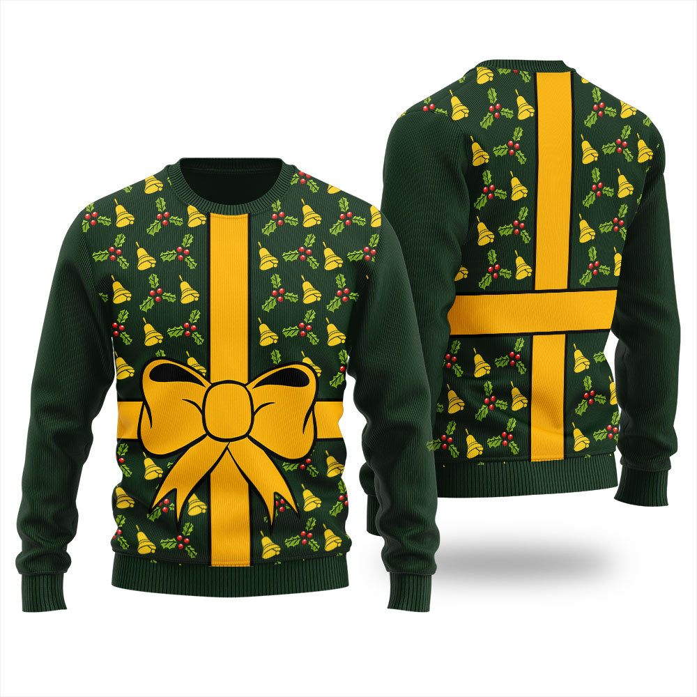 Wrapped Christmas Present Ugly Christmas Sweater For Women