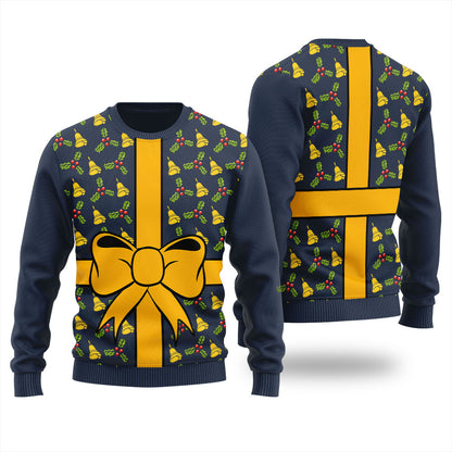 Wrapped Christmas Present Ugly Christmas Sweater For Women