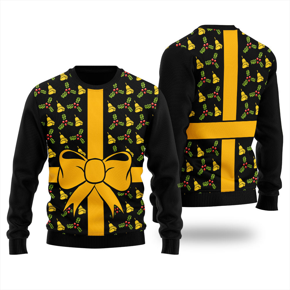 Wrapped Christmas Present Ugly Christmas Sweater For Women