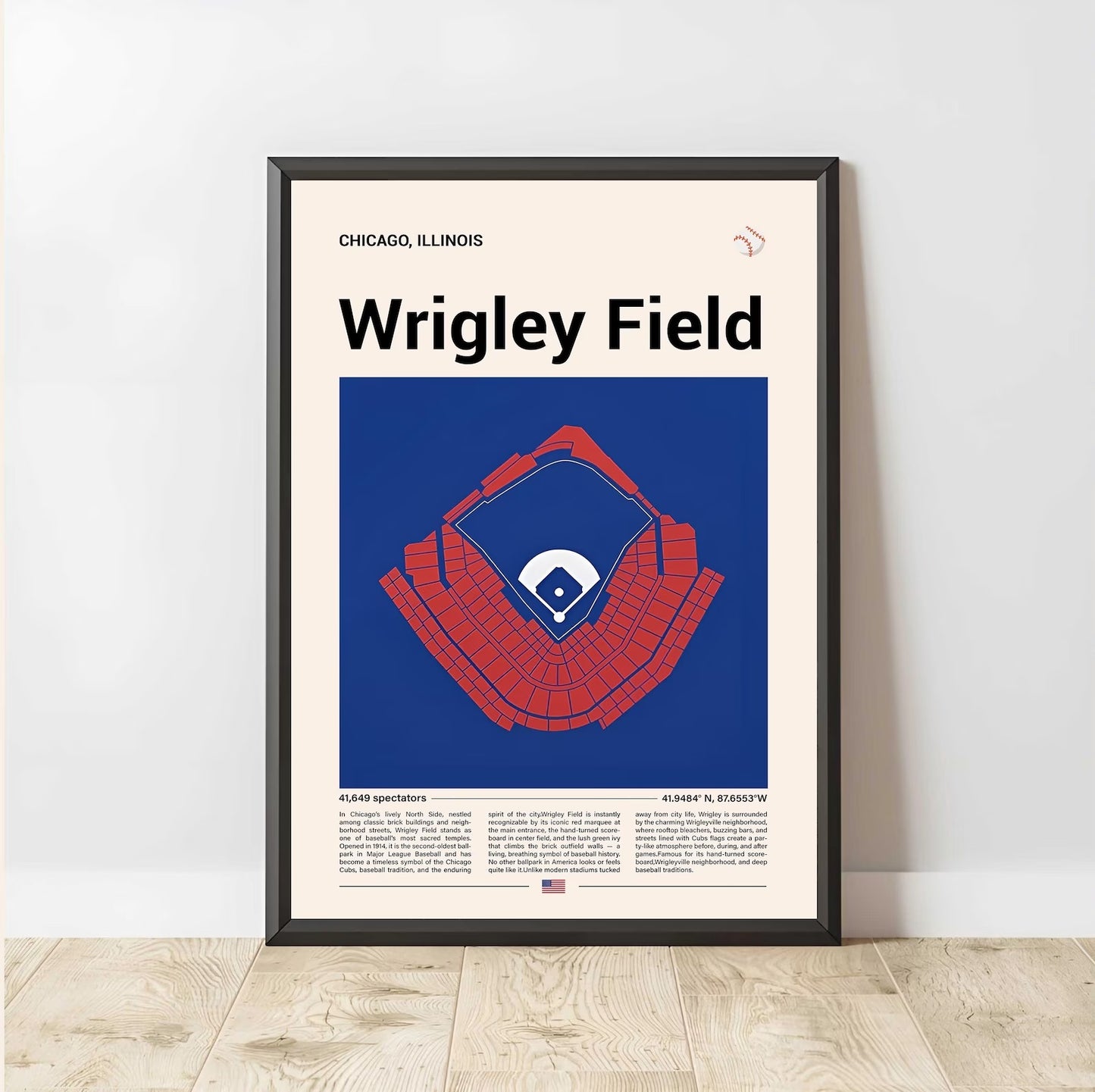 Baseball Stadium Seating Diagram - Vertical Poster - 5to9vibe