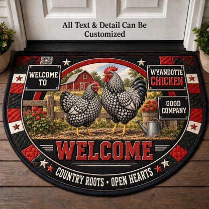 Wyandotte Chicken Personalized Half Round Mat | 5To9Vibe