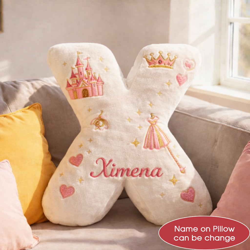 Dino and Princess Pillow Custom Name Gift  For Girls, Boys Irregular-Shaped Pillow Custom