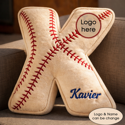 Baseball Pillow Custom Name & Logo Gift For Kids, Friends, Family Irregular-Shaped Pillow Custom-Shaped Pillow-5TO9VIBE