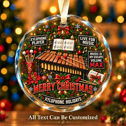 Xylophone Player Personalized Glass Ornament | 5To9Vibe