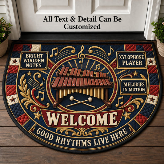 Xylophone Player Personalized Half Round Mat | 5To9Vibe