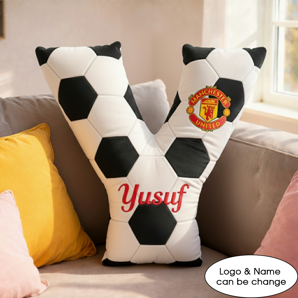 Football UK Pillow Custom Name and Logo All Teams Irregular-Shaped Pillow Custom