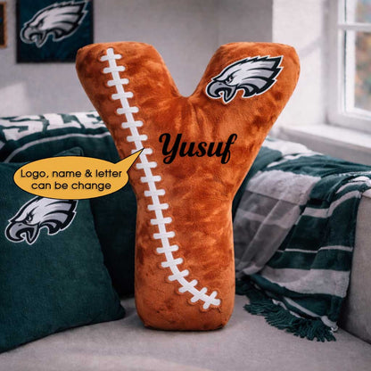 Football Pillow Custom Name and Logo All Teams 2 Irregular-Shaped Pillow Custom