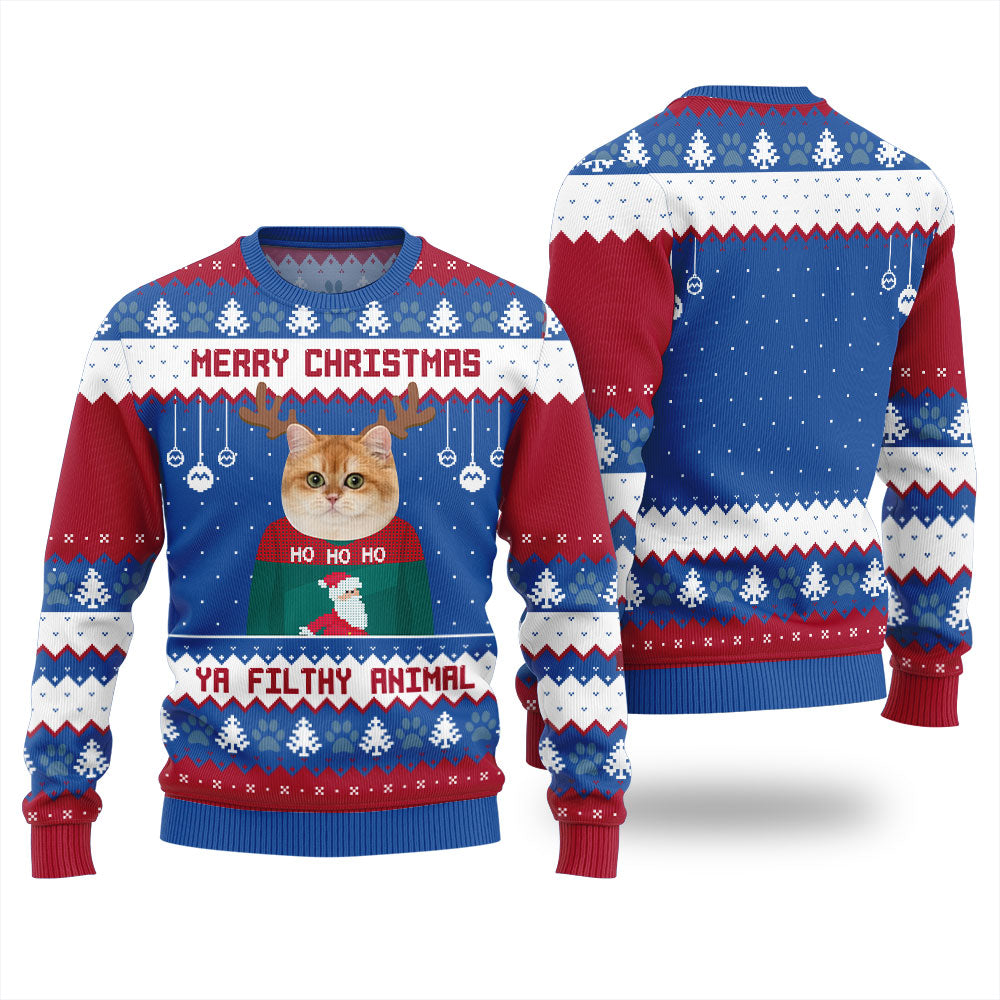 Ya Filthy Animal Dog Cat Custom Ugly Sweater For Men