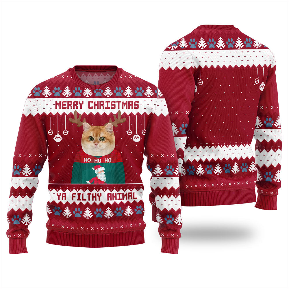 Ya Filthy Animal Dog Cat Custom Ugly Sweater For Men