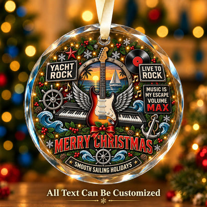 Yacht Rock Personalized Glass Ornament | 5To9Vibe