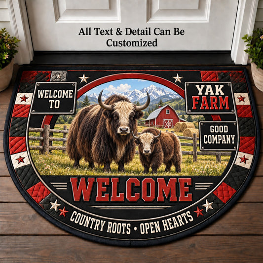 Yak Farm Personalized Half Round Mat | 5To9Vibe