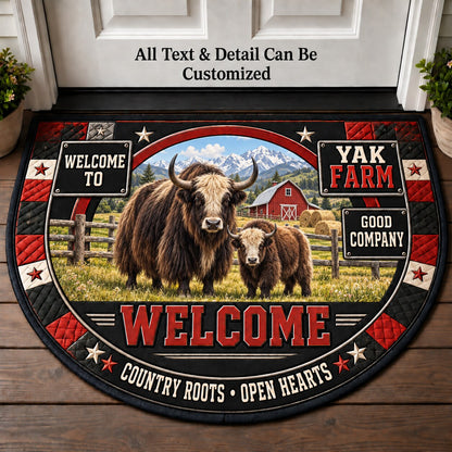 Yak Farm Personalized Half Round Mat | 5To9Vibe