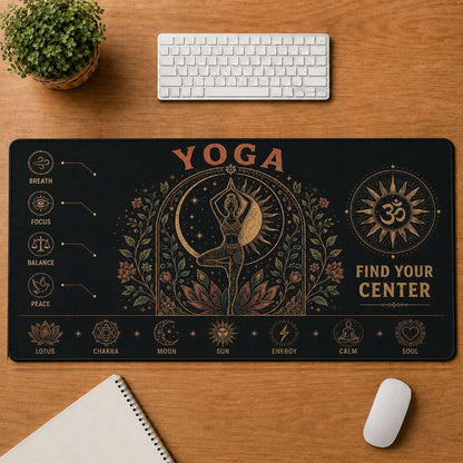 Mandala Hippie Desk Mat Mouse Pad | 5To9Vibe - Yoga style