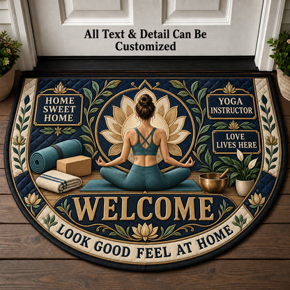 Yoga Instructor Personalized Half Round Mat | 5To9Vibe