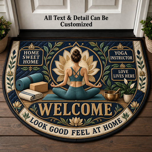 Yoga Instructor Personalized Half Round Mat | 5To9Vibe
