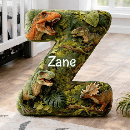 Dino and Princess Pillow Custom Name Gift  For Girls, Boys Irregular-Shaped Pillow Custom