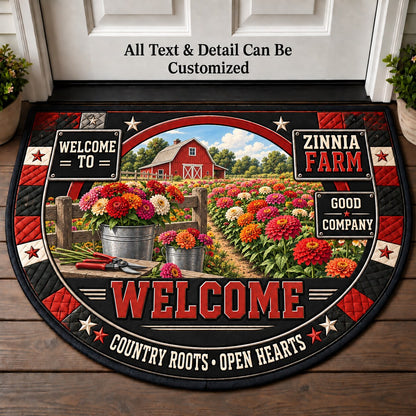 Zinnia Farm Personalized Half Round Mat | 5To9Vibe