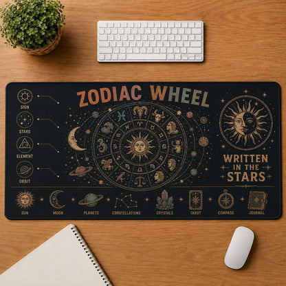 Capricorn Hippie Desk Mat Mouse Pad | 5To9Vibe - Zodiac Wheel style