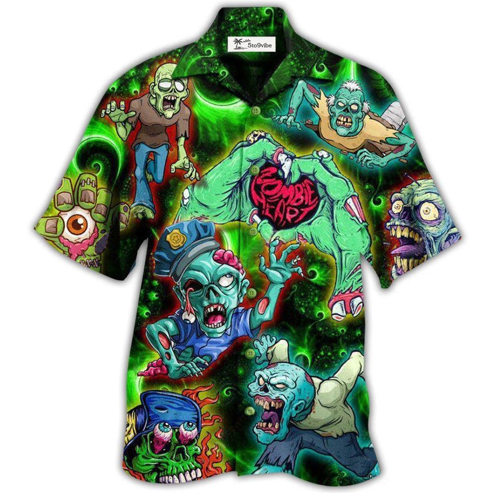 Hawaiian Shirt / Adults / S Zombie Eat Brains You're Safe - Hawaiian Shirt 
