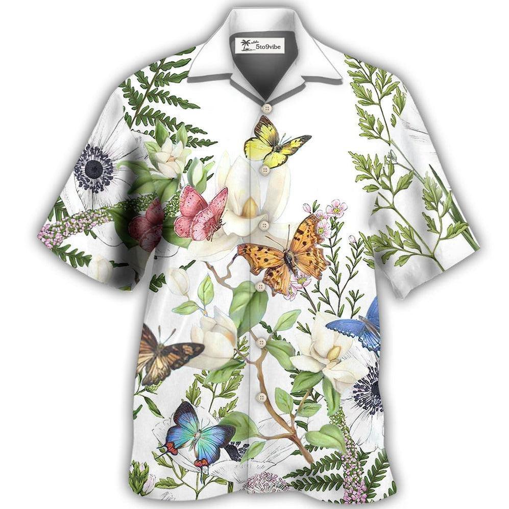 Hawaiian Shirt / Adults / S Butterfly Floral Beautiful - Hawaiian Shirt 
