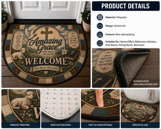 As For Me And My House Serve The Lord Doormat - Worship Cross Welcome Mat - 5to9vibe