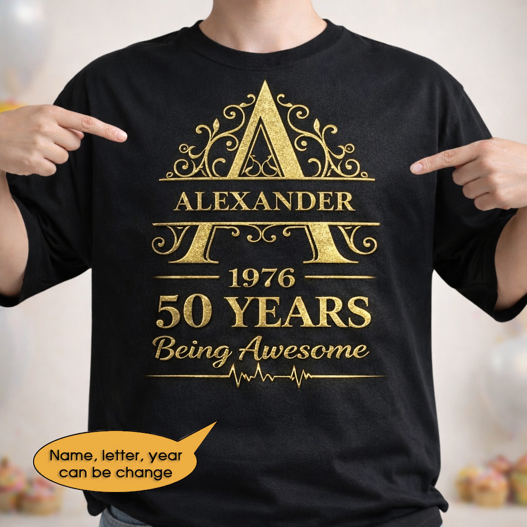 T-Shirt Age personalized name, year, letter for birthday Hot Sale