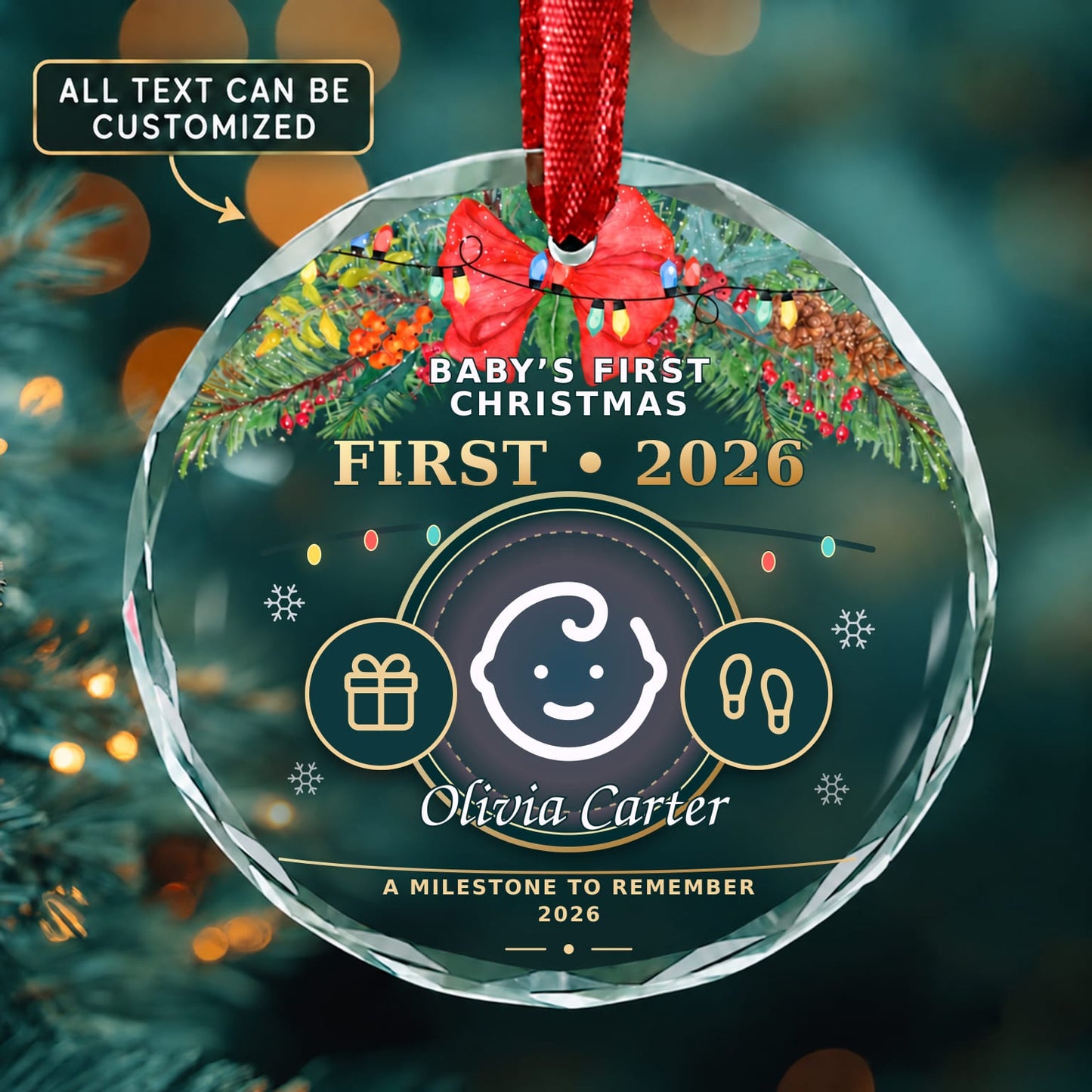 Babys First Christmas Personalized Glass Ornament | 5To9Vibe