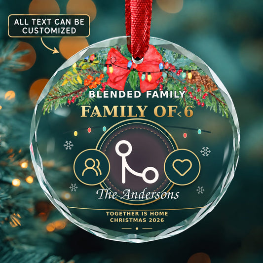 Blended Family Personalized Glass Ornament | 5To9Vibe