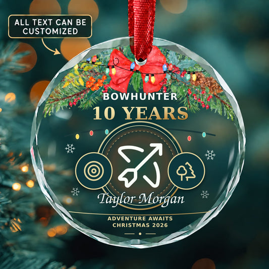 Bowhunter Personalized Glass Ornament | 5To9Vibe