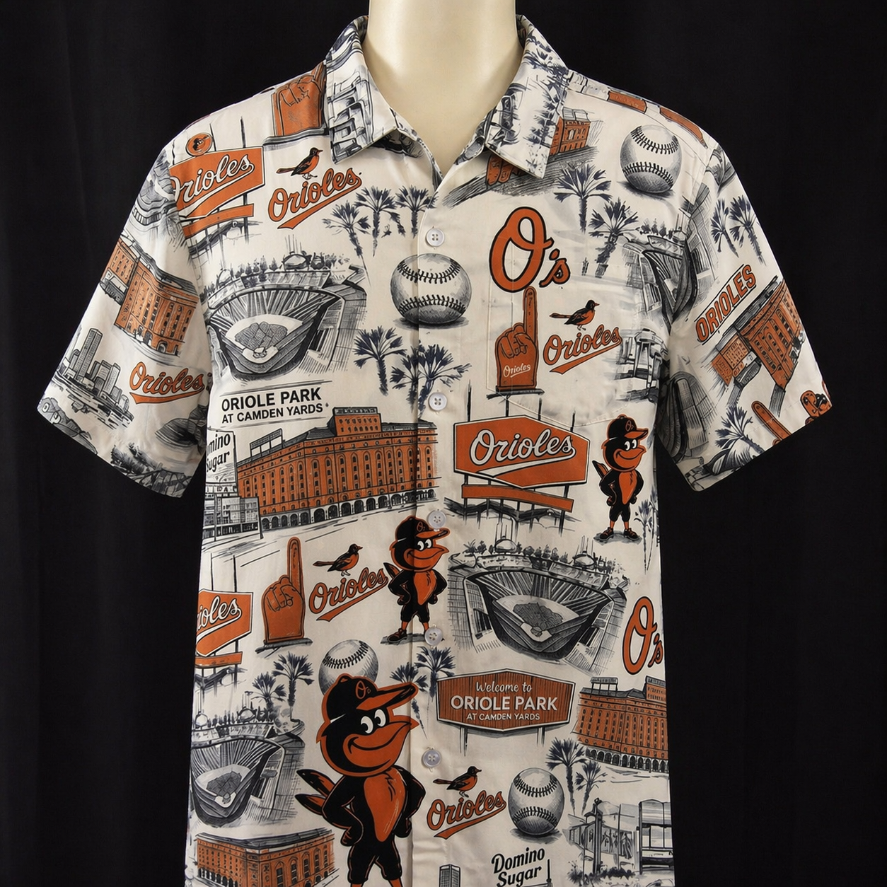 Camisa Hawaiana Vintage Unisex con Botones "Legacy Edition" y eslogan del Estadio de Béisbol BO