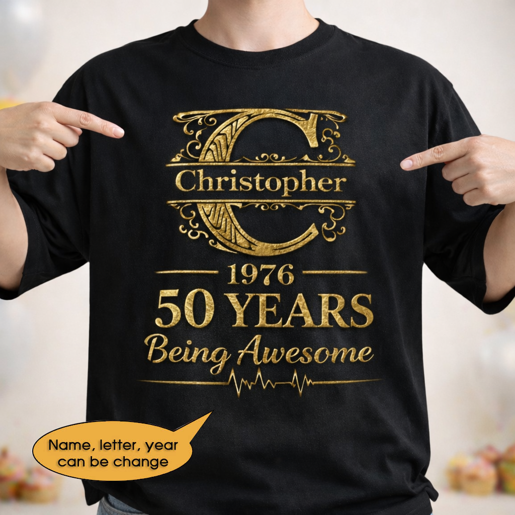 T-Shirt Age personalized name, year, letter for birthday Hot Sale