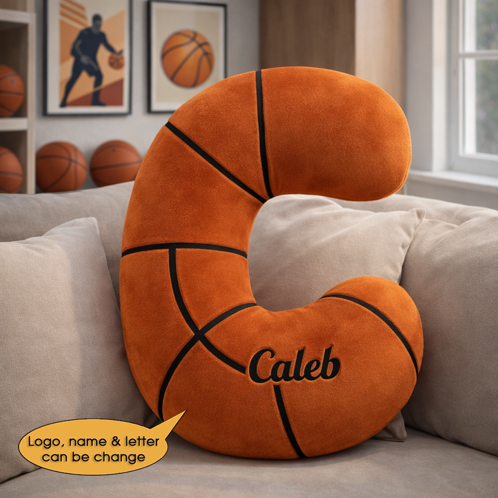 Basketball Pillow Custom Name and Logo 2 All Teams Irregular-Shaped Pillow-Shaped Pillow-5TO9VIBE