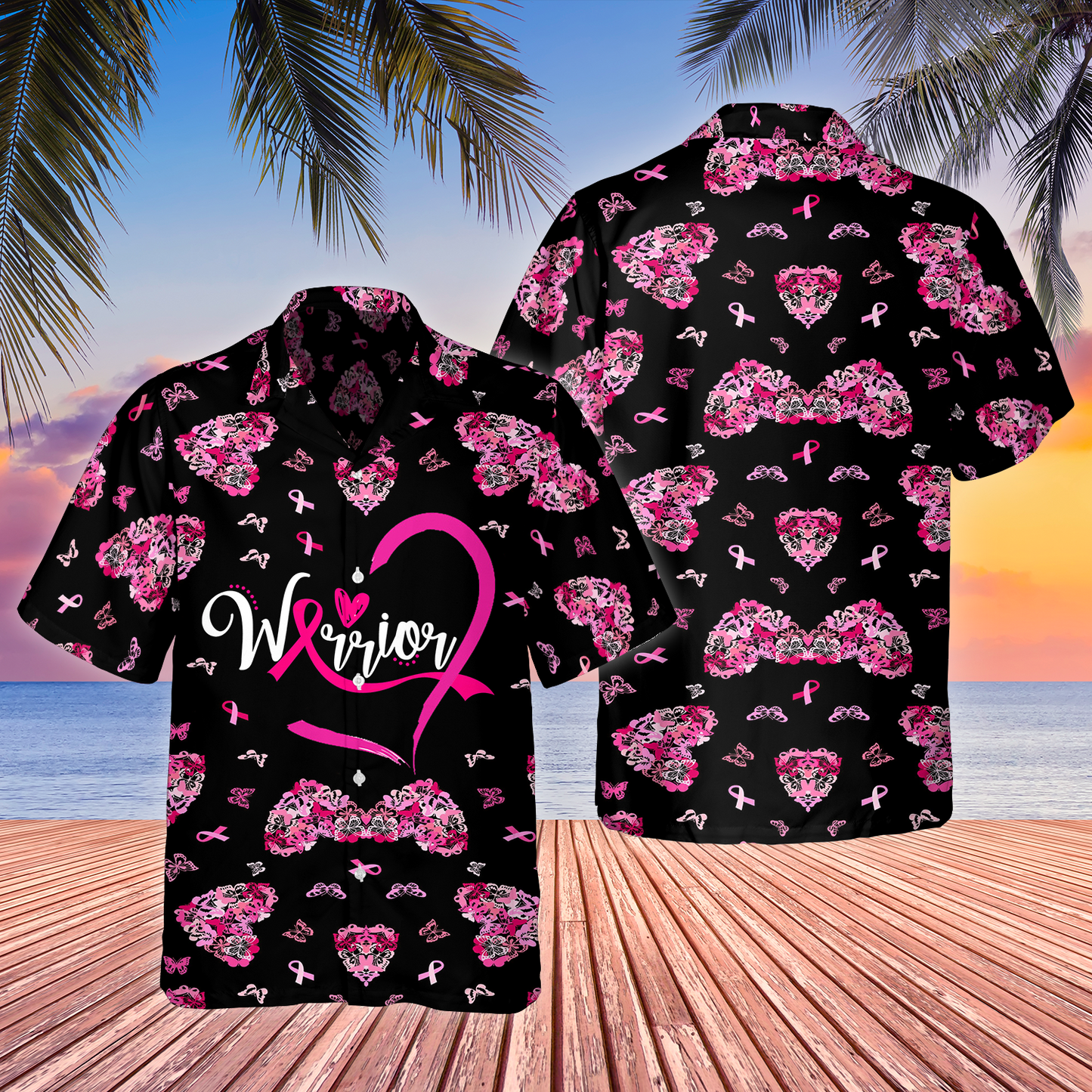 Breast Cancer Warrior Style - Hawaiian Shirt 