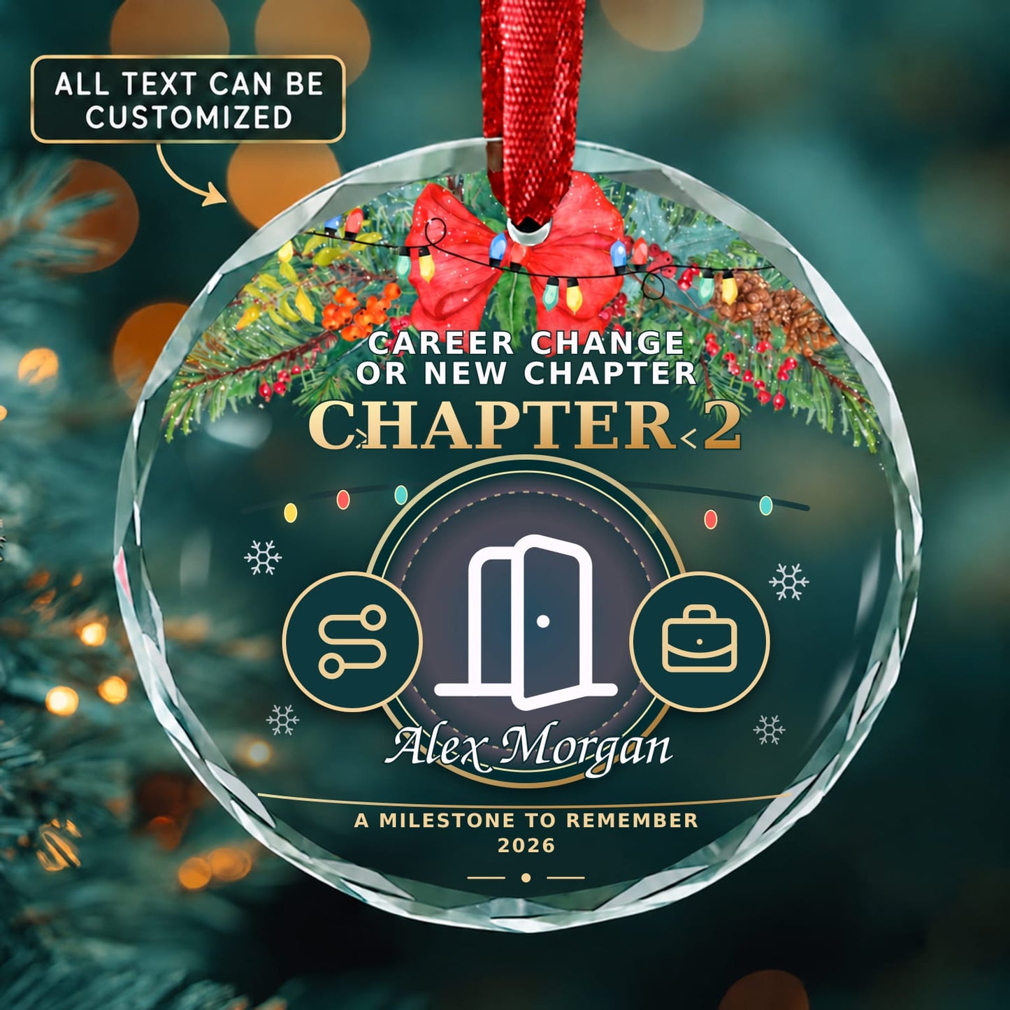Career Change or New Chapter Personalized Glass Ornament | 5To9Vibe