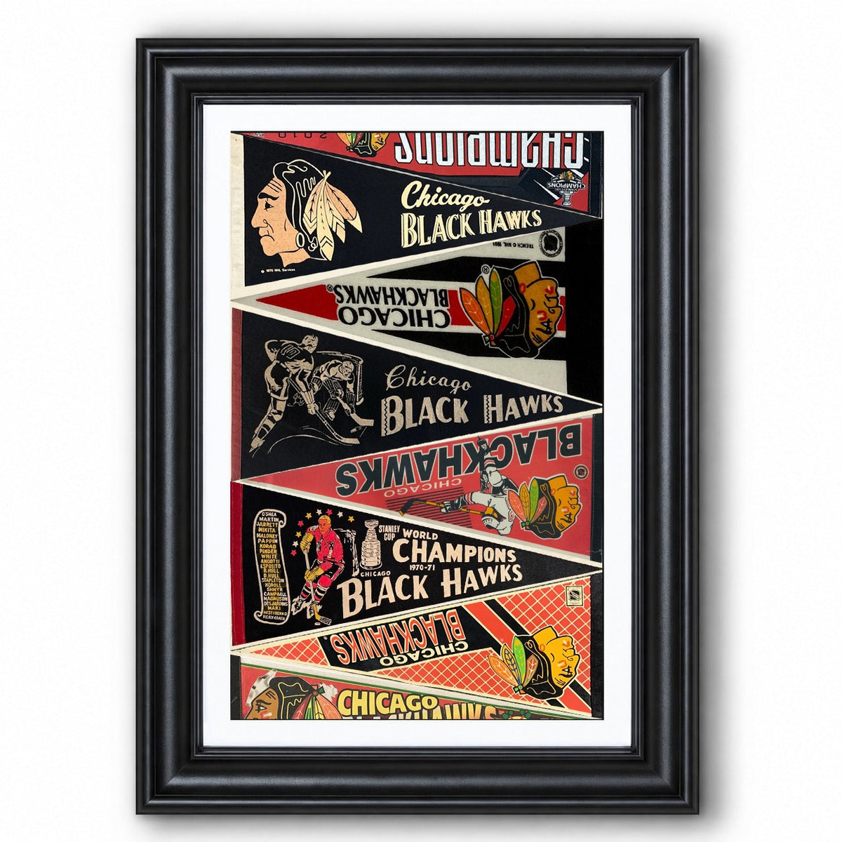 All Hockey Teams Vintage Pennant Anniversary For Fans No Frame Vertical Poster - 5to9vibe