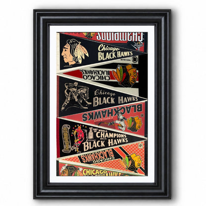 All Hockey Teams Vintage Pennant Anniversary For Fans No Frame Vertical Poster - 5to9vibe