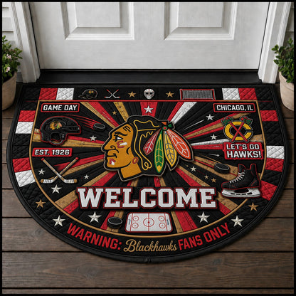 Hockey All Teams Custom Quilted Print Premium Welcome Mat – Personalized Baseball Doormat