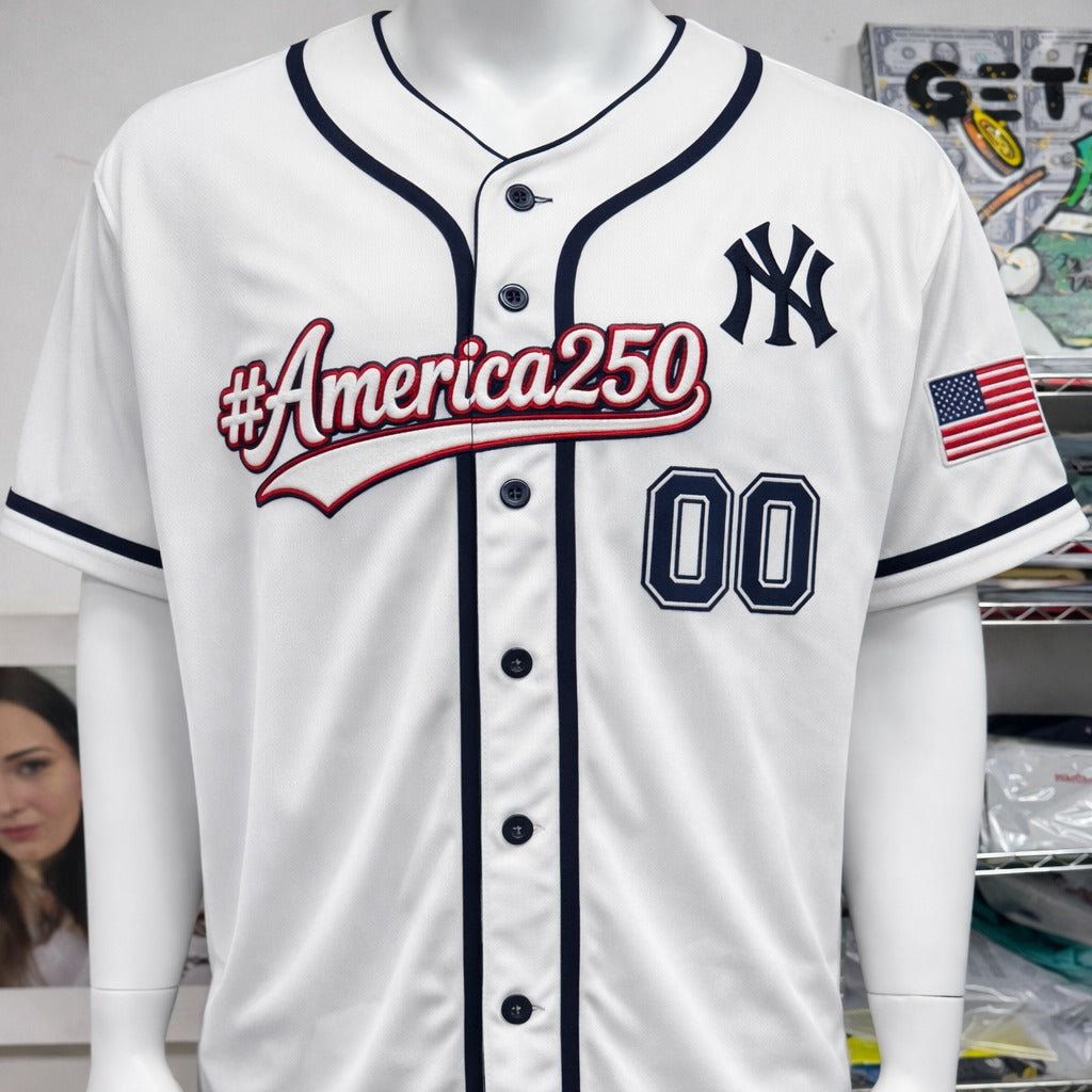 250 Years America Anniversary Custom stitched & printed baseball Jersey, Personalized embroidery Name Number Logo, Baseball Jersey Sport Team Logo America 250