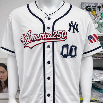250 Years America Anniversary Custom stitched & printed baseball Jersey, Personalized embroidery Name Number Logo, Baseball Jersey Sport Team Logo America 250