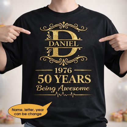 T-Shirt Age personalized name, year, letter for birthday Hot Sale