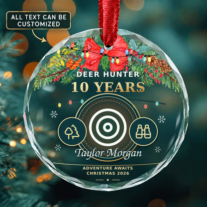 Deer Hunter Personalized Glass Ornament | 5To9Vibe
