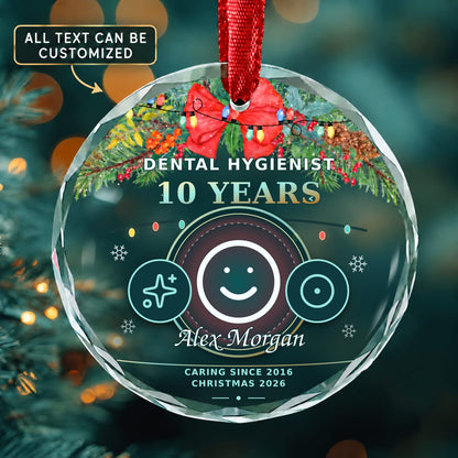 Dental Hygienist Personalized Glass Ornament | 5To9Vibe