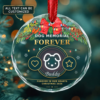 Dog Memorial Personalized Glass Ornament | 5To9Vibe
