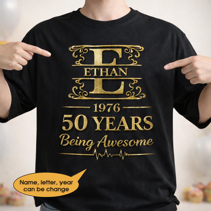 T-Shirt Age personalized name, year, letter for birthday Hot Sale