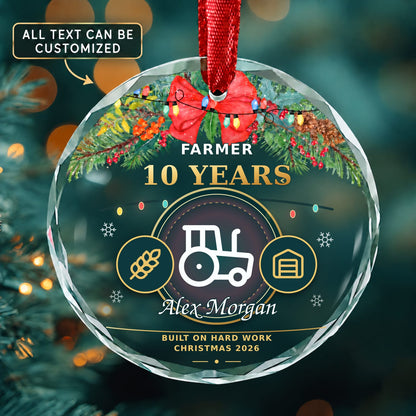 Farmer Personalized Glass Ornament | 5To9Vibe