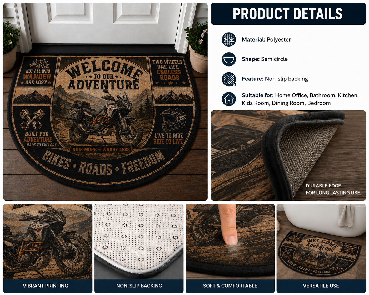 Motorcycle Garage Welcome Mat - Custom Built Biker Workshop Doormat - 5to9vibe