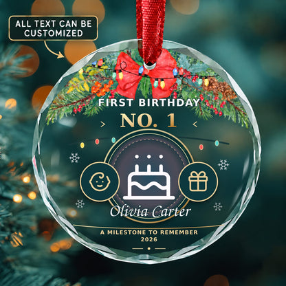 First Birthday Personalized Glass Ornament | 5To9Vibe